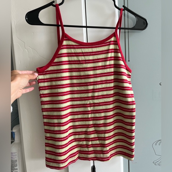 Vintage Free People Red and Butter Yellow Striped Top - Picture 1 of 3